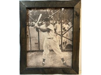 Joe DiMaggio Print In Rustic Frame