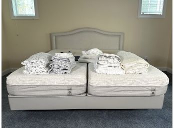 Split-King Sleep Number Bed With Upholstered Headboard