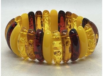 Large Baltic Amber Panel Bracelet