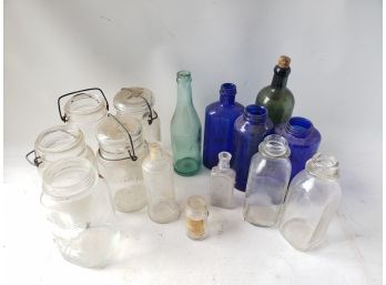 Vintage Mixed Glass Bottle Lot
