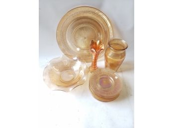 Vintage Orange Carnival Glass Wear