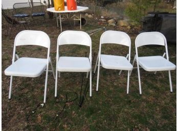 4 WECO USA White Folding Chairs