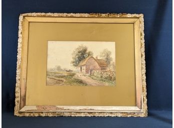 Francis Stayman Medairy Signed Watercolor Painting Cottage Life