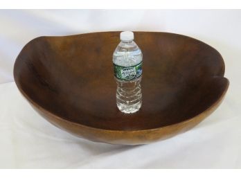 Hand Carved Large Leaf Shaped Wooden Bowl