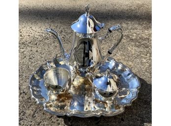 Silver Plate Tea Set W/tray