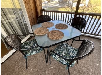 Glass Top Patio Set With Four Chairs