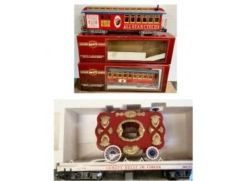 3 Bachmann Big Haulers G Scale ~ Emmet Kelly Performers Car, Stock Car & More ~ COLLAGE