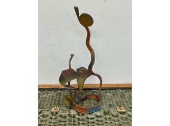 Table Top Iron Metal Sculpture - Signed 1976