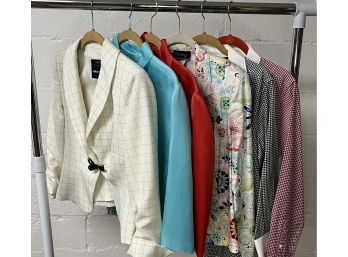 6pc Women's  Jackets & Blouses - Georgio Armani, Brooks Brothers, Sylvia Heisel, Tribe