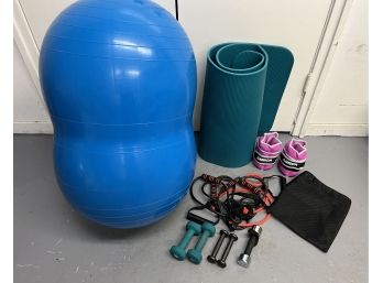 Home Gym Equipment - Physio Roll Peanut Ball With Yoga Mat And Other Accessories