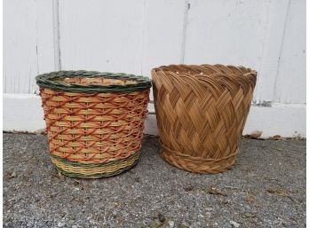 Vintage Wicker Wastebaskets