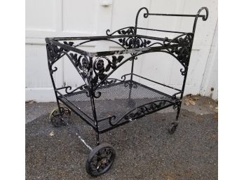Vintage Woodard Wrought Iron Tea Cart