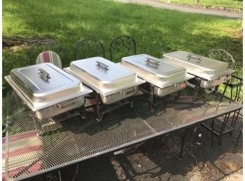 Group Of 4 Stainless Steel Chafing Dishes #1