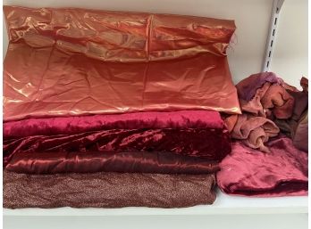 A Collection Of Various Red Fabric Remnants (P)