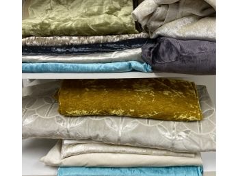 A Selection Of Large Yardage Velvet Fabric Remnants (F)