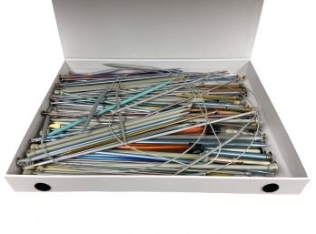 Collection Of Various Size Knitting Needles
