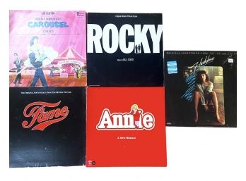 Five Vintage Vinyl Broadway And Film Soundtrack Record Albums