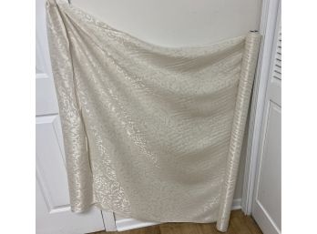 A Bolt Of Off White Woven Damask Silk Fabric (JJ)