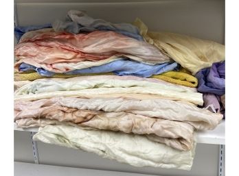 A Collection Of Hand Dyed Silk Fabric Remnants (n)