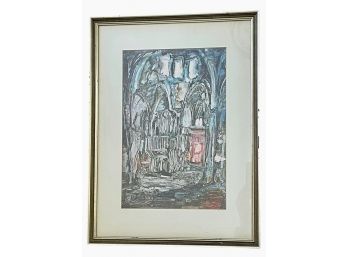 Signed Full Color Offset Lithography By Zvi Raphaeli (Israel 1924-2005)