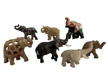 A Group Of Mid Century Elephant Sculptures