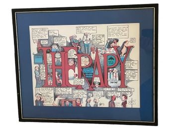 Signed Whimsical Comic Drawing By Peter