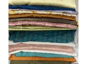 An Assortment Of Large Silk Fabric Remnants (H)