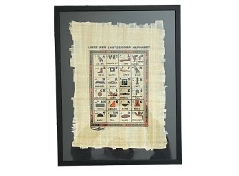 Signed Egyptian Papyrus Alphabet Chart