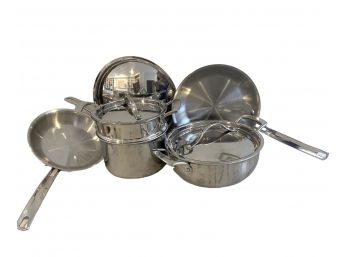 Eight Piece Set Of Kirkland Professional Stainless Cookware