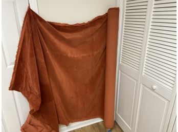 A Bolt Of High End Cotton Velvet Upholstery Orange Fabric (NN)