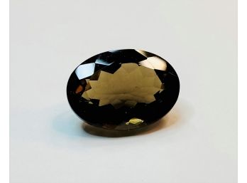 Large 5 Carat ...... 14mm ......Smokey Quartz  Oval Cut Loose Gemstone