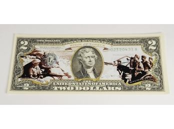 The Bradford Exchange Illustrated  Colorized  $2 Dollar Bill - Siege Of Tobruk