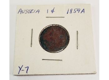 1859A 1 Kreuzer - Austrian Empire  Antique Coin