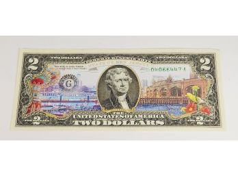 The Bradford Exchange Illustrated  Colorized  $2 Dollar Bill - The State Of New Jersey