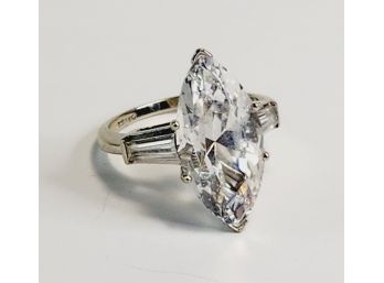 Vintage......Huge Stone 14k White Gold Ring