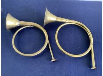 Brass Horns Lot Of 2