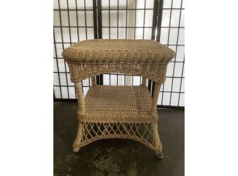 Brown Wicker Side Table