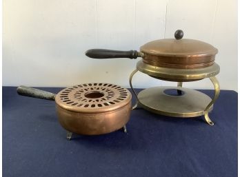 Mixed Metals Copper/Brass Fondue Lot