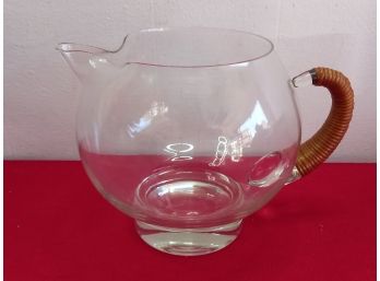 Woven Handled Glass Pitcher