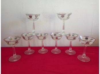 Libbey Silver Foliage Sherbert Glasses