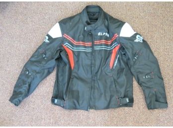 Alpha Cycle Gear Motorcycle Jacket Breathable Sz XL Red And Gray Trim