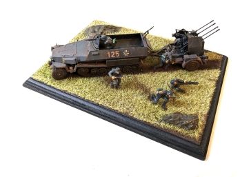 German Military Artillery Tank Diorama