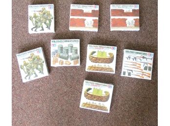 8 Tamiya Model Miniatures Military Bricks Sandbags Infantry Drums Sealed In Boxes