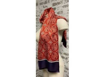 Geometric Red, White, & Purple Neck Scarf