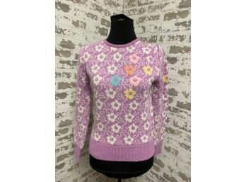 Vintage Evian LTD Multicolor Floral Acrylic Sweater