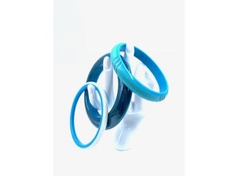 Trio Of Super Cool Blue Vintage Bangle Bracelets