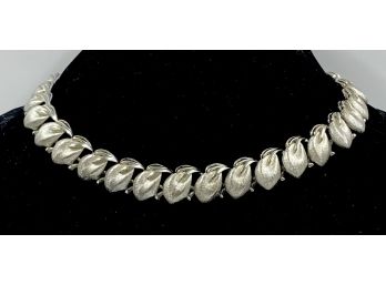 Silvertone Vintage Leafpod Necklace