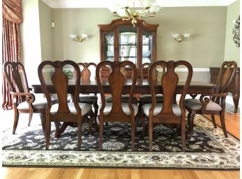 Ethan Allen Dining Room Table And Eight Chairs