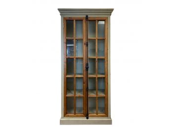 Pier1 Imports Cremone Glass Breakfront Cabinet