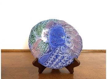 Art Pottery Ceramic Disc - Polynesian Woman